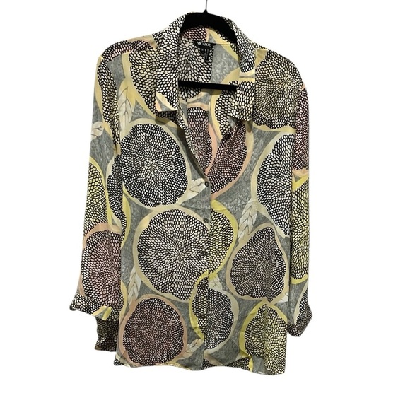 Nic + Zoe multi colored v neck button down blouse size 1X - Picture 1 of 9